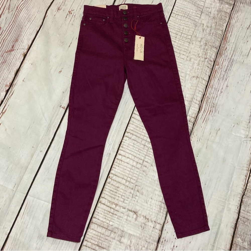 AO.LA by Alice + Olivia high rise skinny jeans in purple (currant) Size 29 NWT